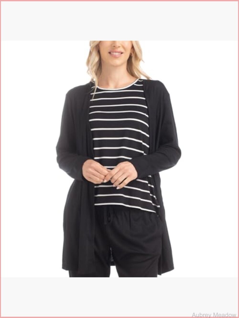 3 Piece Pajama Lounge Set with Cardigan - Picture 6 of 7